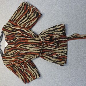 Allison Taylor Multicolor Patterned Shear Blouse